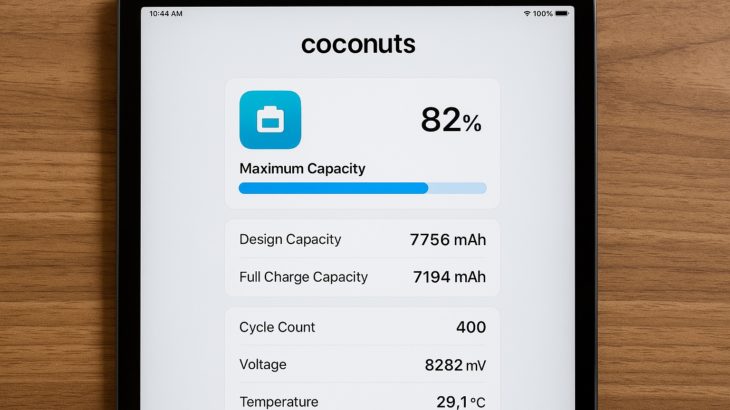 iPadのバッテリー状態を簡単チェック！アプリ「coconuts」の使い方と交換目安【完全ガイド】